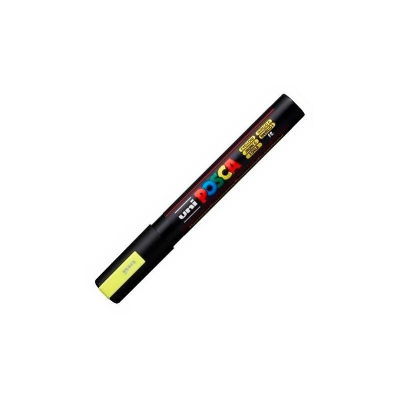 Pack De 6 Unidades Posca Marcador Pc-5m No Permanente Punta Forma De Bala 1,8 - 2,5 Mm Amarillo Fluor