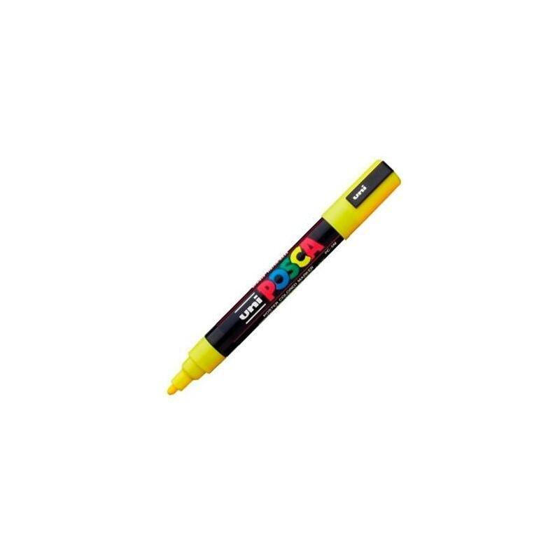 Pack De 6 Unidades Posca Marcador Pc-5m No Permanente Punta Forma De Bala 1,8 - 2,5 Mm Amarillo
