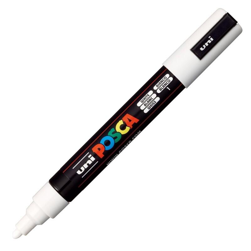 Pack De 6 Unidades Posca Marcador Pc-5m No Permanente Punta Forma De Bala 1,8 - 2,5 Mm Blanco