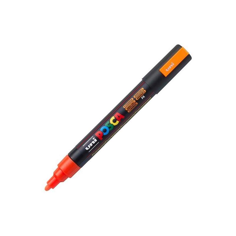Pack De 6 Unidades Posca Marcador Pc-5m No Permanente Punta Forma De Bala 1,8 - 2,5 Mm Fluor Naranja