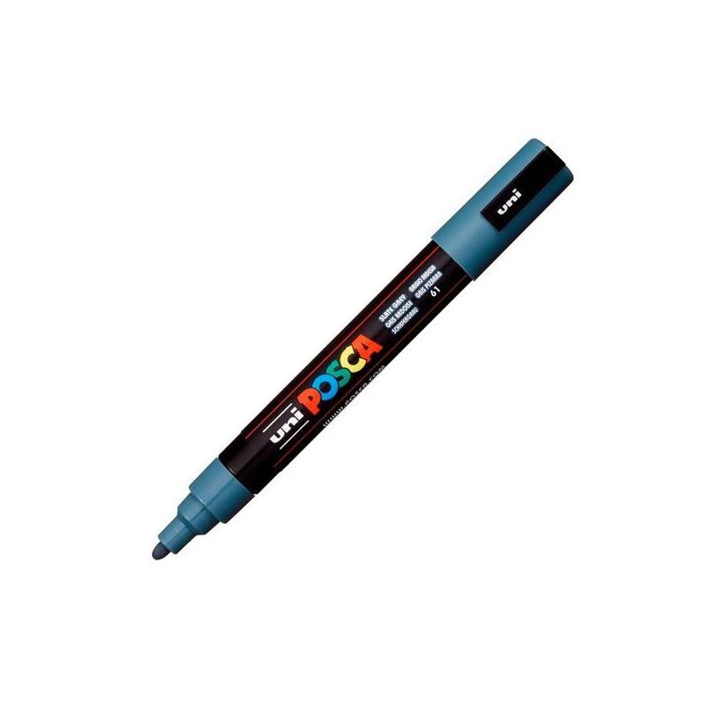 Pack De 6 Unidades Posca Marcador Pc-5m No Permanente Punta Forma De Bala 1,8 - 2,5 Mm Gris Pizarra