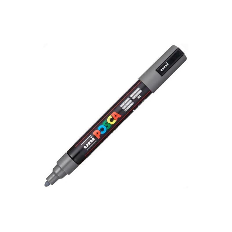 Pack De 6 Unidades Posca Marcador Pc-5m No Permanente Punta Forma De Bala 1,8 - 2,5 Mm Gris Profundo