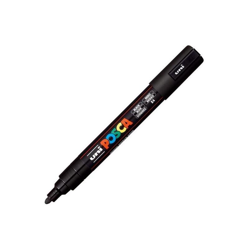 Pack De 6 Unidades Posca Marcador Pc-5m No Permanente Punta Forma De Bala 1,8 - 2,5 Mm Negro
