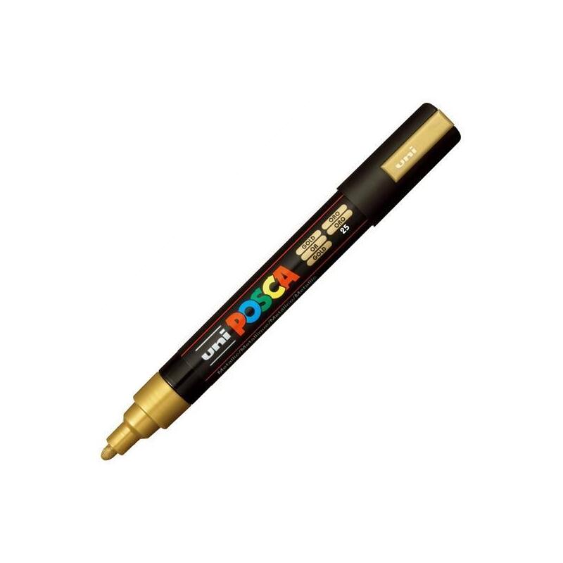 Pack De 6 Unidades Posca Marcador Pc-5m No Permanente Punta Forma De Bala 1,8 - 2,5 Mm Oro