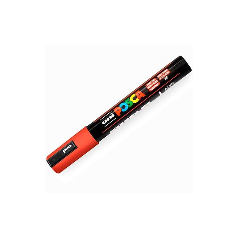 Pack De 6 Unidades Posca Marcador Pc-5m No Permanente Punta Forma De Bala 1,8 - 2,5 Mm Rojo Rubi