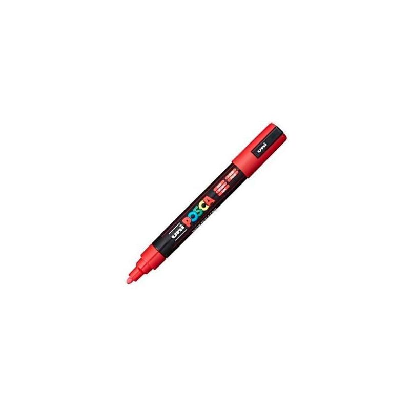 Pack De 6 Unidades Posca Marcador Pc-5m No Permanente Punta Forma De Bala 1,8 - 2,5 Mm Rojo