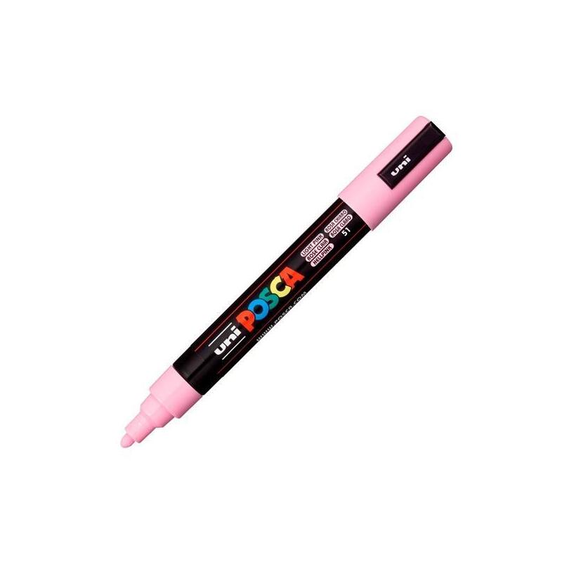Pack De 6 Unidades Posca Marcador Pc-5m No Permanente Punta Forma De Bala 1,8 - 2,5 Mm Rosa Claro