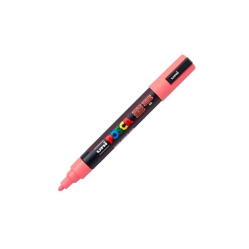 Pack De 6 Unidades Posca Marcador Pc-5m No Permanente Punta Forma De Bala 1,8 - 2,5 Mm Rosa Coral