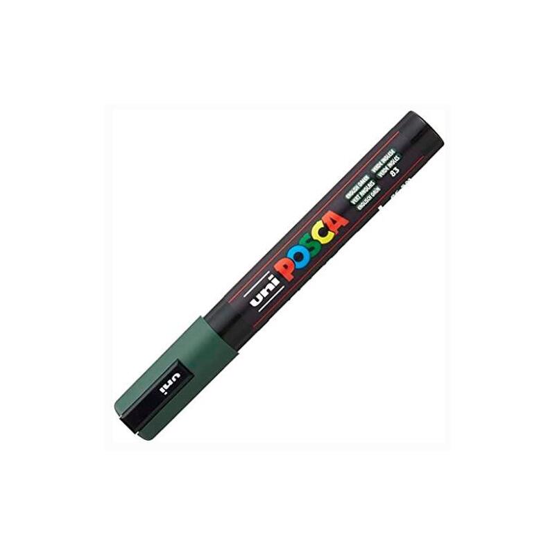 Pack De 6 Unidades Posca Marcador Pc-5m No Permanente Punta Forma De Bala 1,8 - 2,5 Mm Verde Ingles