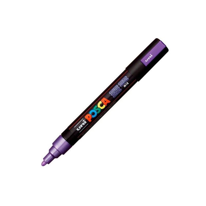 Pack De 6 Unidades Posca Marcador Pc-5m No Permanente Punta Forma De Bala 1,8 - 2,5 Mm Violeta Metálico