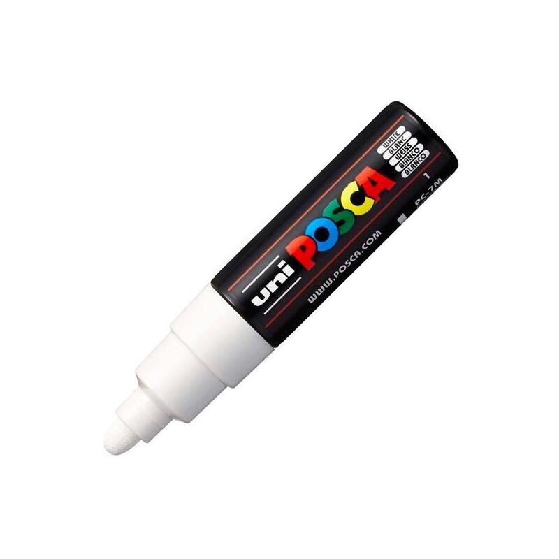 Pack De 6 Unidades Posca Marcador Pc-7m No Permanente Punta Forma De Bala 4,5-5,5mm Blanco