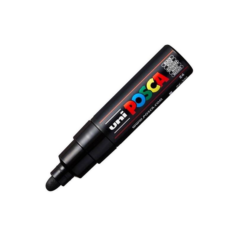 Pack De 6 Unidades Posca Marcador Pc-7m No Permanente Punta Forma De Bala 4,5-5,5mm Negro