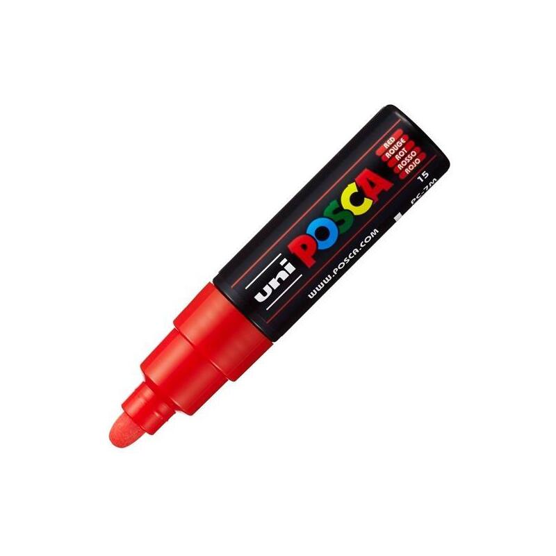 Pack De 6 Unidades Posca Marcador Pc-7m No Permanente Punta Forma De Bala 4,5-5,5mm Rojo
