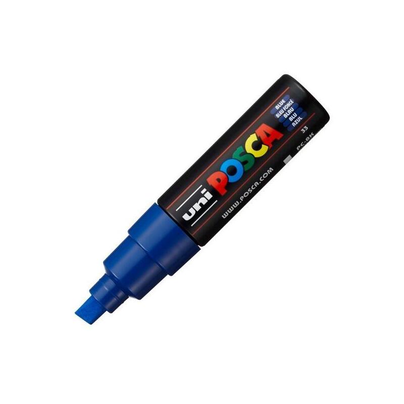 Pack De 6 Unidades Posca Marcador Pc-8k No Permanente Punta Biselada 8.0mm Azul