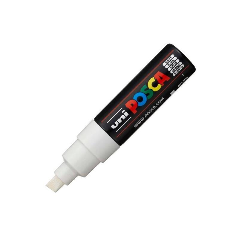 Pack De 6 Unidades Posca Marcador Pc-8k No Permanente Punta Biselada 8.0mm Blanco