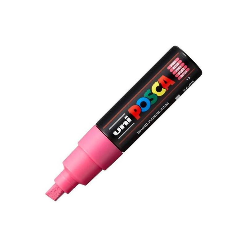 Pack De 6 Unidades Posca Marcador Pc-8k No Permanente Punta Biselada 8.0mm Rosa