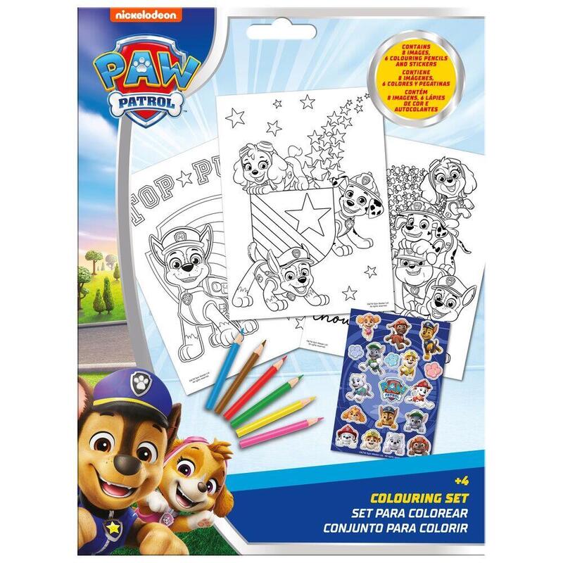 Pack De 6 Unidades - Set Colorear Pegatinas Patrulla Canina Paw Patrol