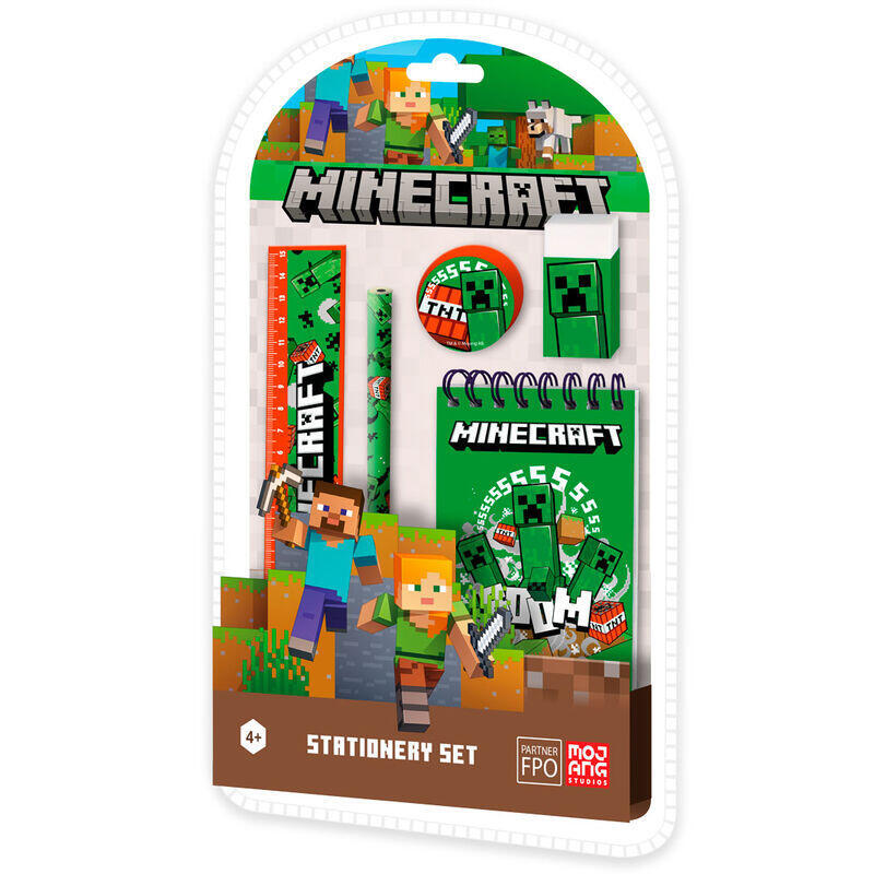 Pack De 6 Unidades - Set Papeleria Minecraft 5pzs