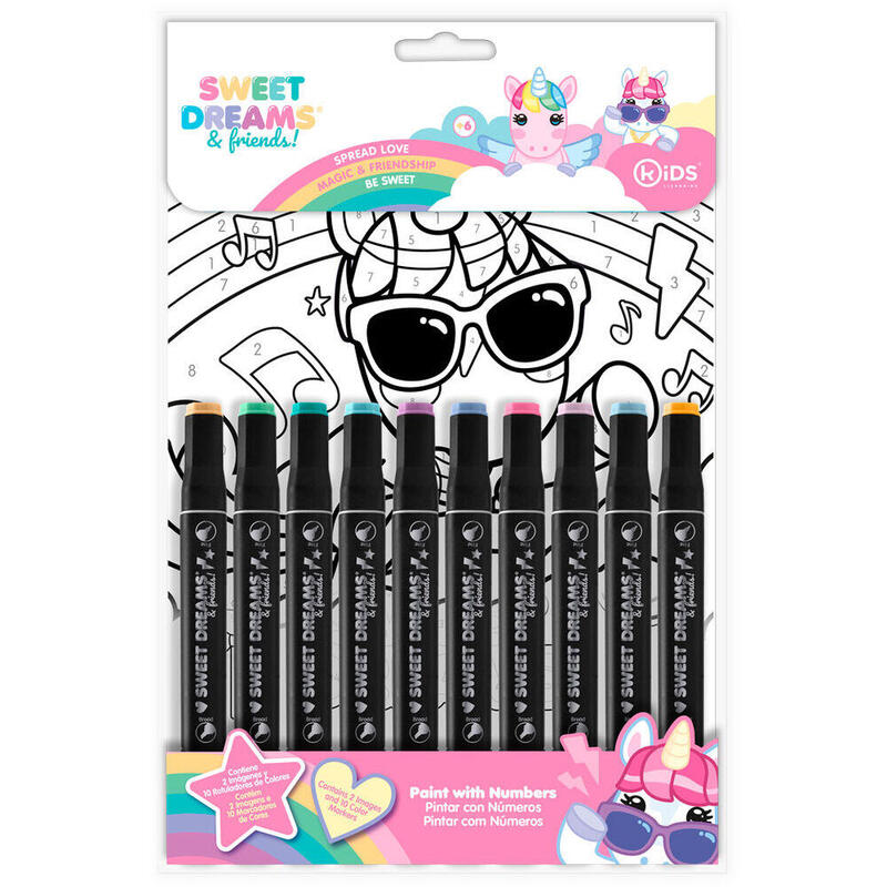 Pack De 6 Unidades - Set Papeleria Pinta Con Numeros Sweet Dreams