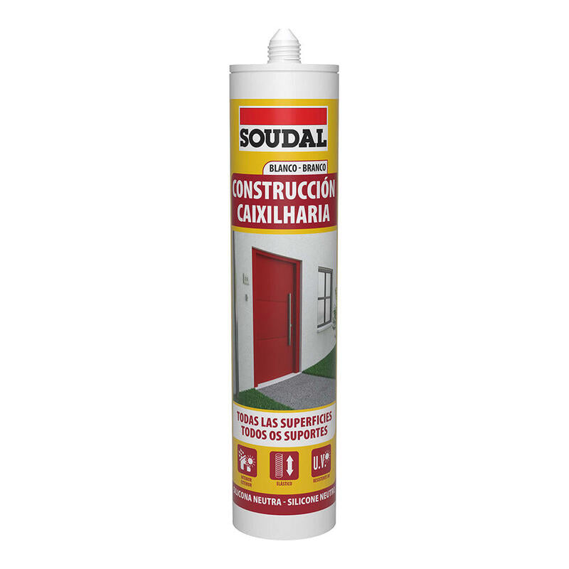 Pack De 6 Unidades - Silicona Construccion Neutra Blanca 290ml 115786 Soudal