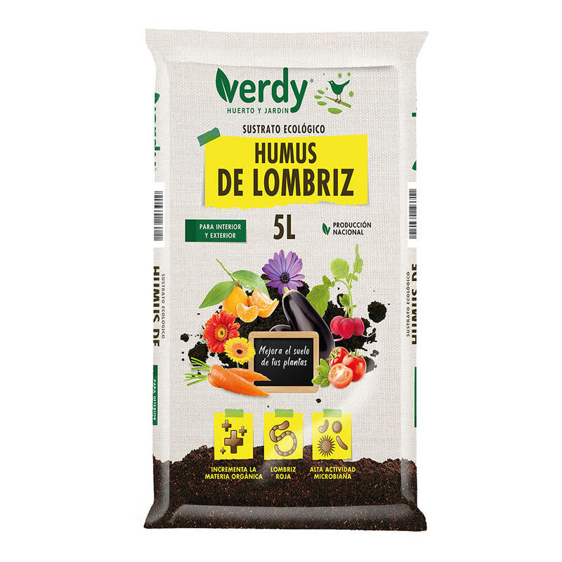 Pack De 6 Unidades - Sustrato Humus De Lombriz 5 L Verdy