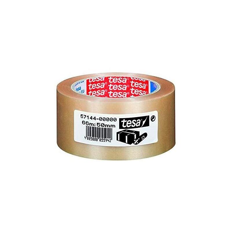 Pack De 6 Unidades Tesa Cinta De Embalaje Extrafuerte Rugosa 66x50 Pvc Transparente