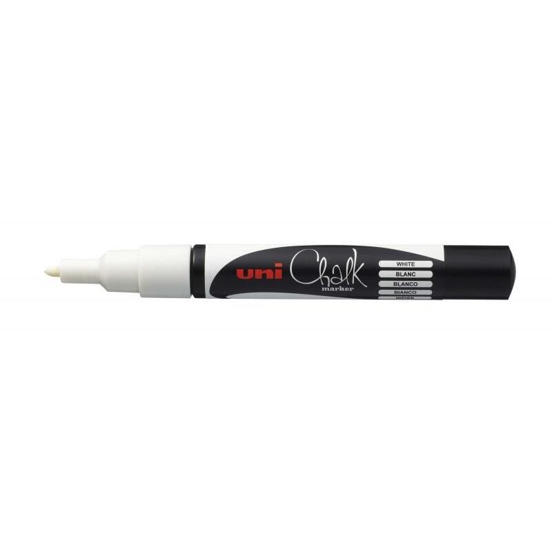 Pack De 6 Unidades Uni-Ball Pwe-3ms Marcador De Tiza Liquida - Punta Conica 0.7mm - Borrado En Humedo - Resistente A La