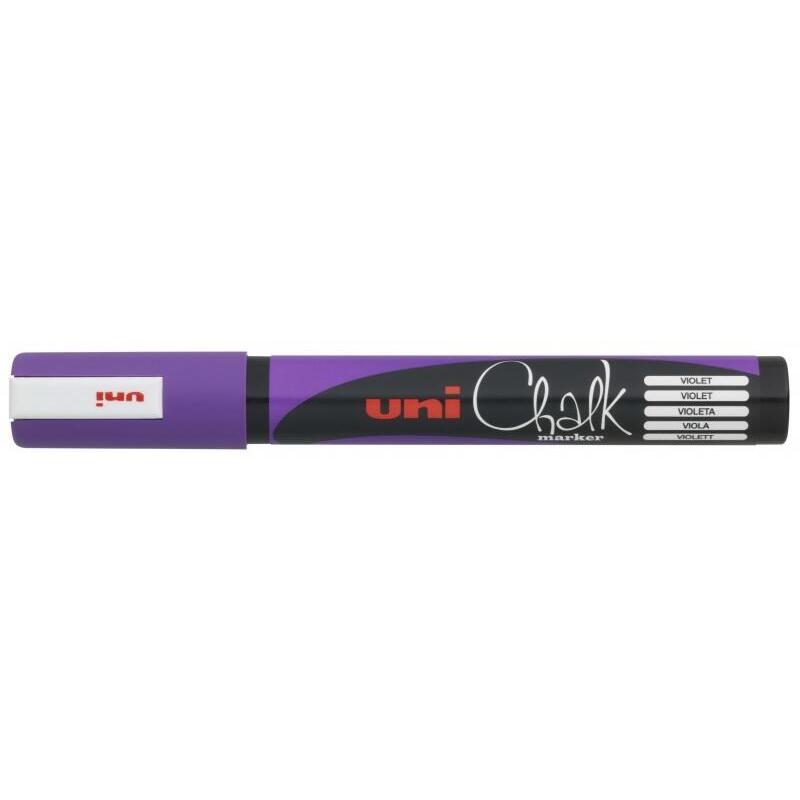 Pack De 6 Unidades Uni-Ball Pwe-5m Marcador De Tiza Liquida - Punta Conica 1.8-2.5mm - Borrado En Humedo - Resistente A