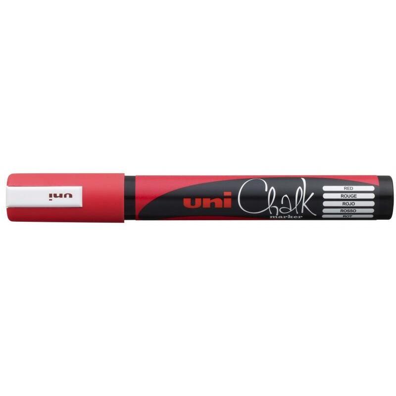 Pack De 6 Unidades Uni-Ball Pwe-5m Marcador De Tiza Liquida - Punta Conica 1.8-2.5mm - Borrado En Humedo - Resistente A