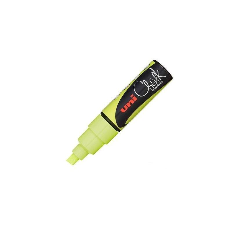 Pack De 6 Unidades Uniball Marcador De Tiza Liquida Chalk Pwe-8k Amarillo Fluor