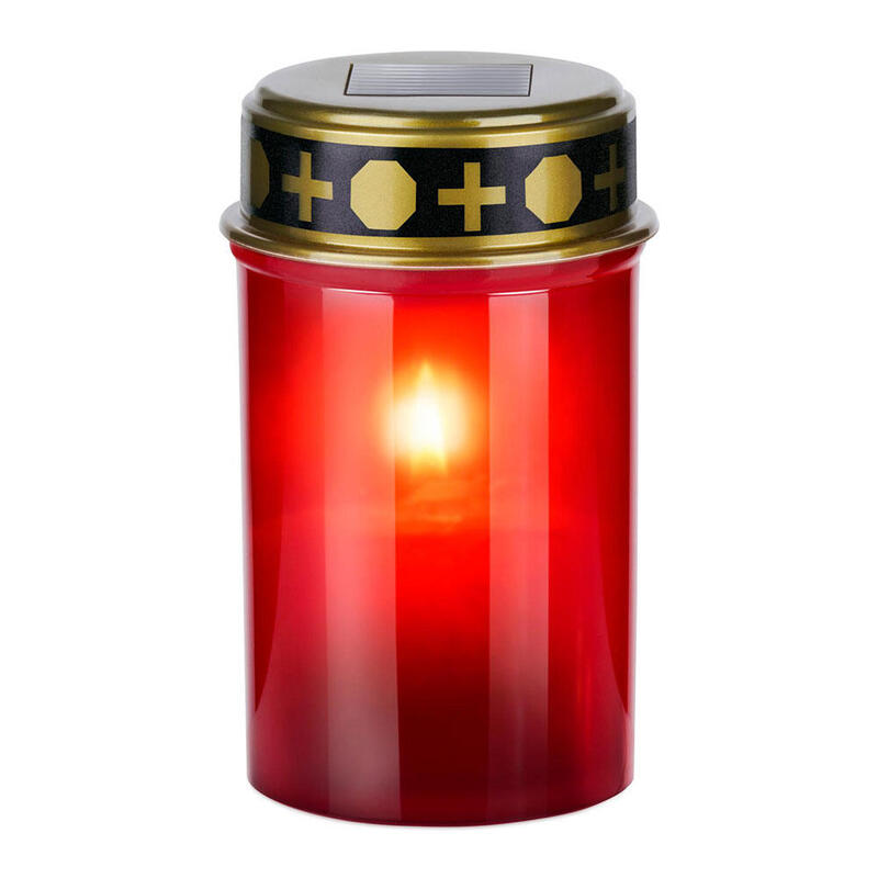 Pack De 6 Unidades - Vela Para Difuntos (Cementerio) Con Luz Led Solar