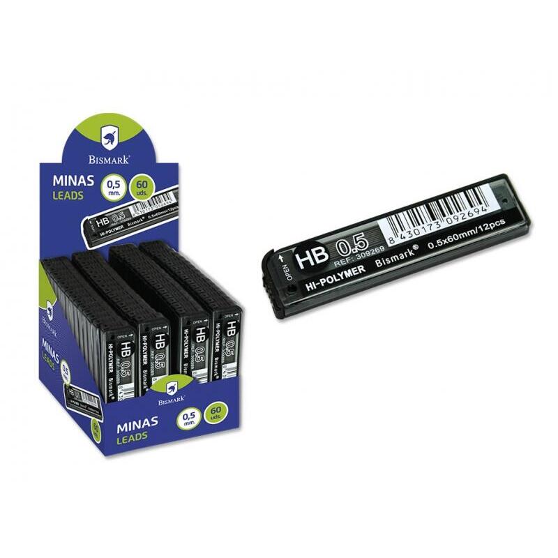 Pack De 60 Unidades Bismark Minas De Repuesto Para Portaminas - Hb - 0.5mm