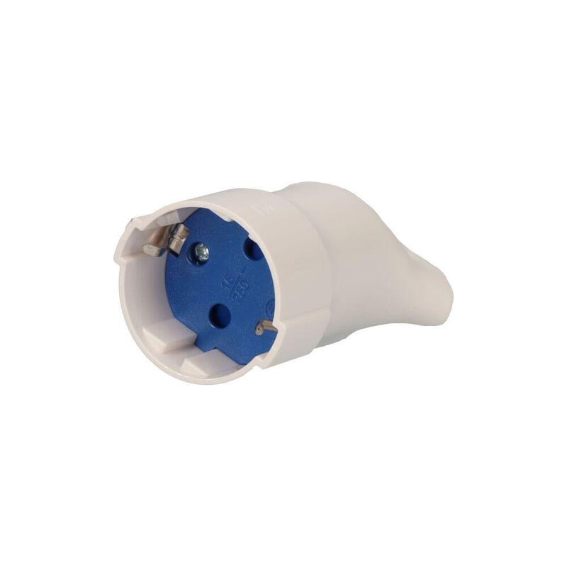 Pack De 7 Unidades - Base Schuko 4,8mm 16a 250v T/Tl Blanco. Con Anilla Para Fácil Extracción. Solera 5019a.