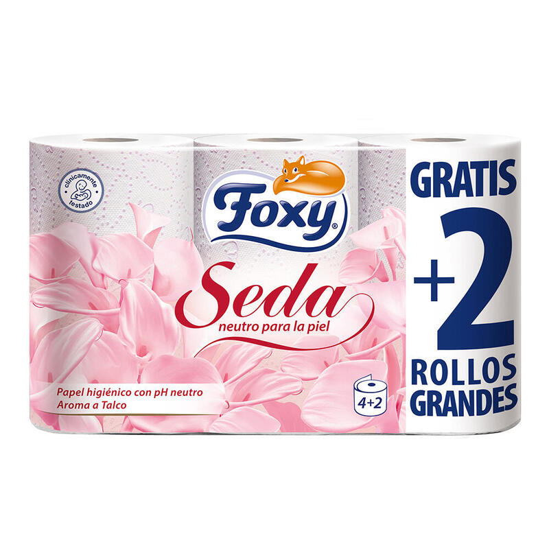 Pack De 7 Unidades - Papel Higiénico Foxy 4+2 Unid. Aroma Talco