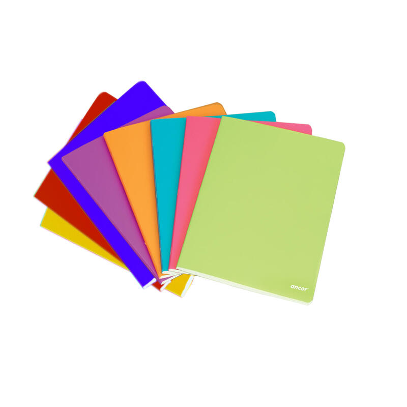 Pack De 8 Unidades Ancor Classic Stripes Libreta Tamaño A4 Cuadriculado 5x5mm - 48 Hojas 90gr - Tapa Polipropileno -