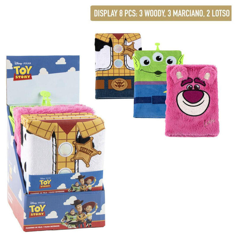 Pack De 8 Unidades - Cuaderno Peluche Toy Story Disney Pixar Surtido