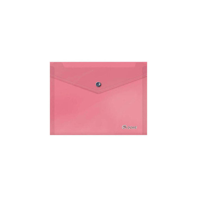 Pack De 8 Unidades Dohe Carpeta A5 Apaisada - 150 Micras - Apertura Superior Y Cierre Broche Automatico - Polipropileno