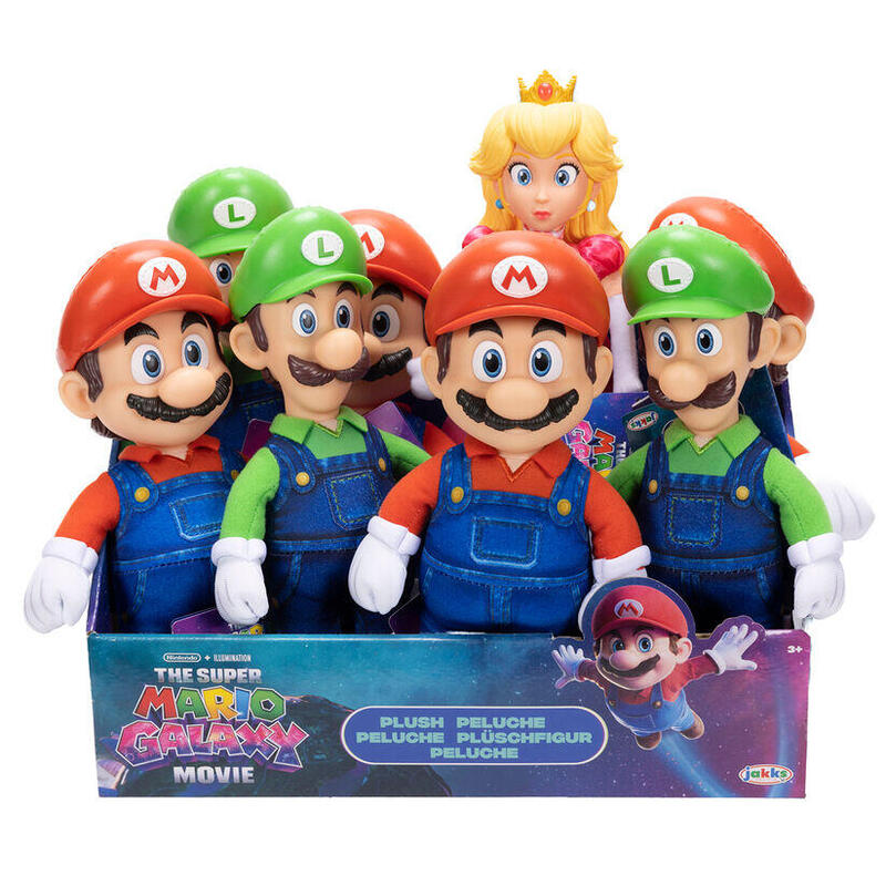 Pack De 8 Unidades - Muñeco Peluche Super Mario Galaxy Movie Super Mario Bros 25cm Surtido