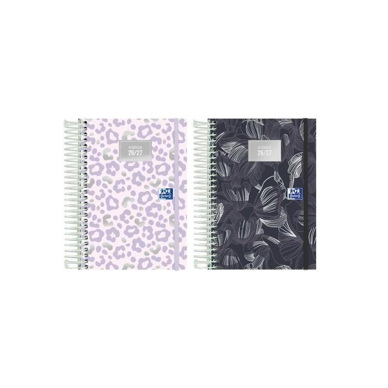 Pack De 8 Unidades Oxford Dream Tech Agenda Escolar Con Espiral - Castellano - Tapa Extradura - Formato Octavo - Dia