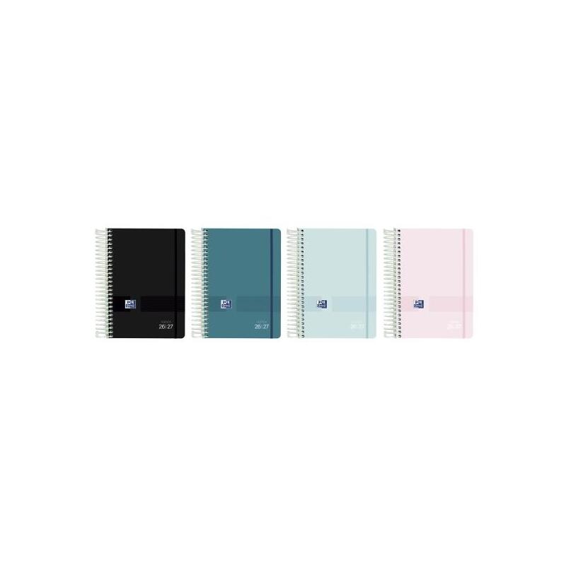 Pack De 8 Unidades Oxford Live And Go Agenda Escolar Con Espiral - Castellano - Tapa De Plastico - Formato Octavo - Dia