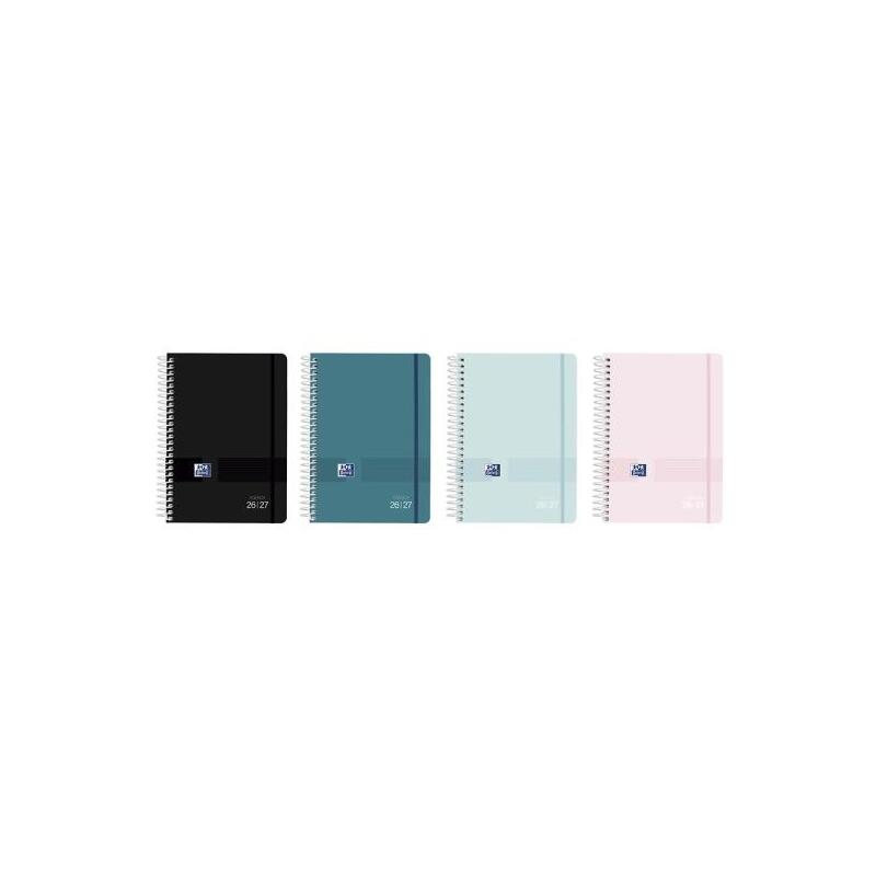 Pack De 8 Unidades Oxford Live And Go Agenda Escolar Con Espiral - Castellano - Tapa De Plastico - Formato Octavo -