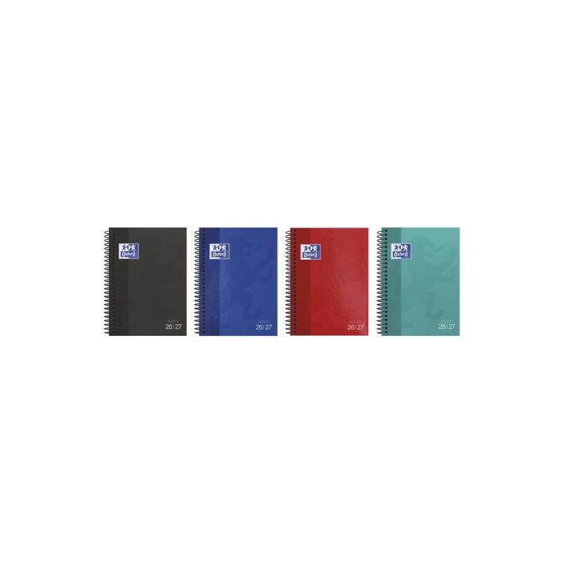 Pack De 8 Unidades Oxford School Agenda Escolar Con Espiral - Castellano - Tapa Extradura - Formato Octavo - Semana