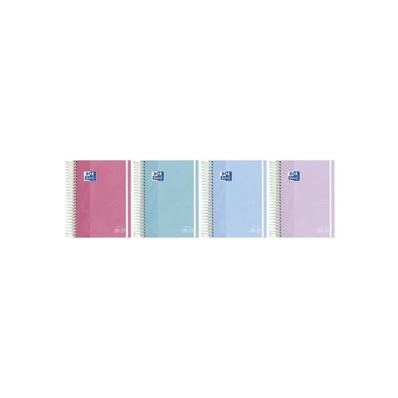 Pack De 8 Unidades Oxford Touch Agenda Escolar Con Espiral - Castellano - Tapa Extradura - Formato Octavo - Dia Pagina