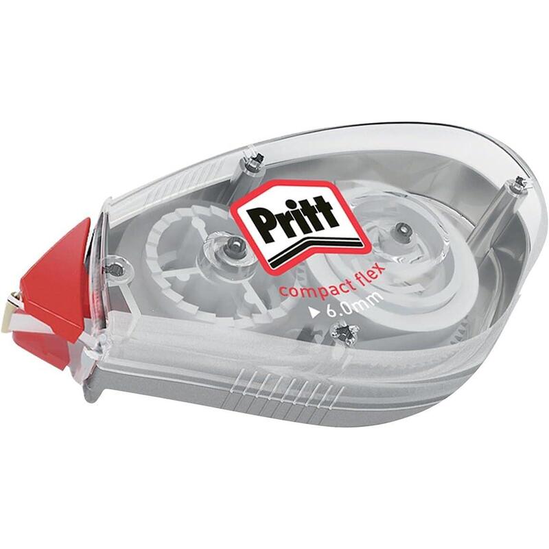 Pack De 8 Unidades Pritt Compact Flex Cinta Correctora 6mmx10m - Punta Flexible - Correcion Suave Y Limpia - Correccion