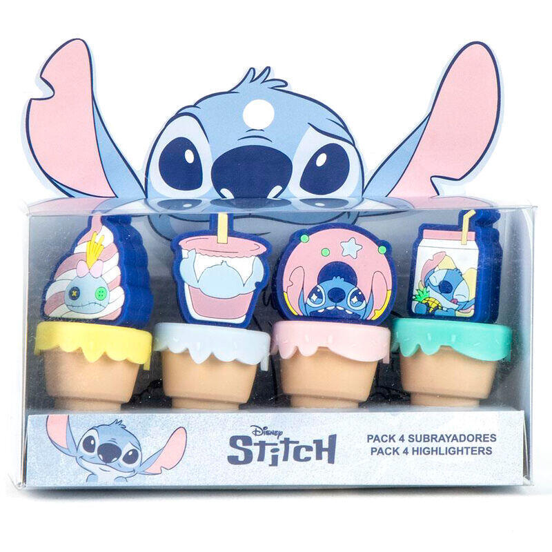 Pack De 8 Unidades - Set 4 Subrayadores Stitch Disney