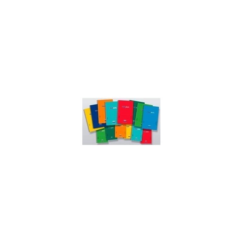 Pack De 8 Unidades Zorrilla Cuaderno Espiral Tauroplastic 80h Cuarto 90gr Pauta 2.5 T/ Pp Colores Surtidos