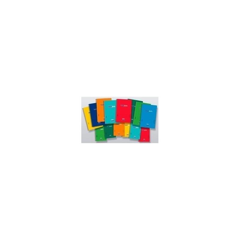 Pack De 8 Unidades Zorrilla Cuaderno Espiral Tauroplastic 80h Folio 90gr 4x4 T/ Pp Colores Surtidos