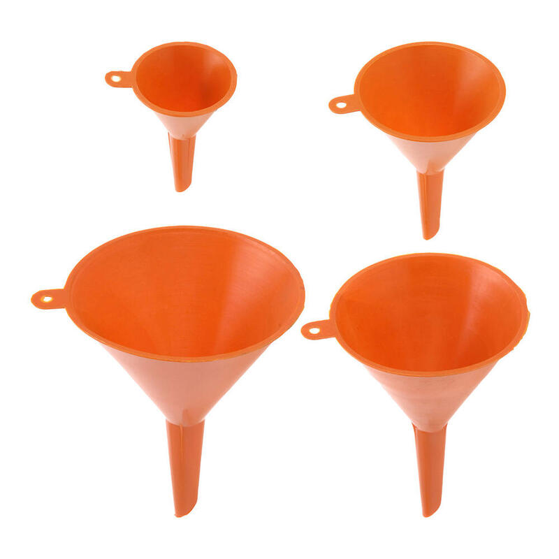 Pack De 9 Unidades - Set 4 Embudos Color Naranja Medidas: 5x8,5cm/7,2x11cm/10x14,5cm/12x16cm