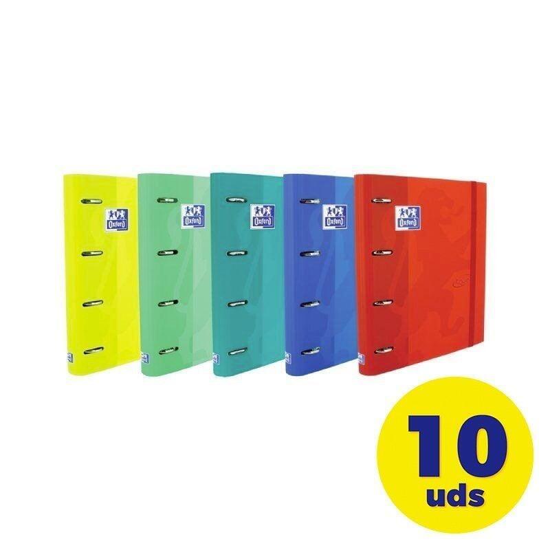 Pack De Archivadores Carpeblock Con Recambio Oxford Touch Europeanbinder 400136667 A4+ 100 Hojas 10 Unidades Colores Vivos