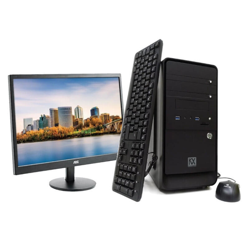Pack Pc Para Hogar I3 Gen10 Completo Más Monitor Aoc M247swh De 23.6" Fhd